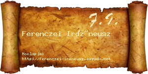 Ferenczei Iréneusz névjegykártya